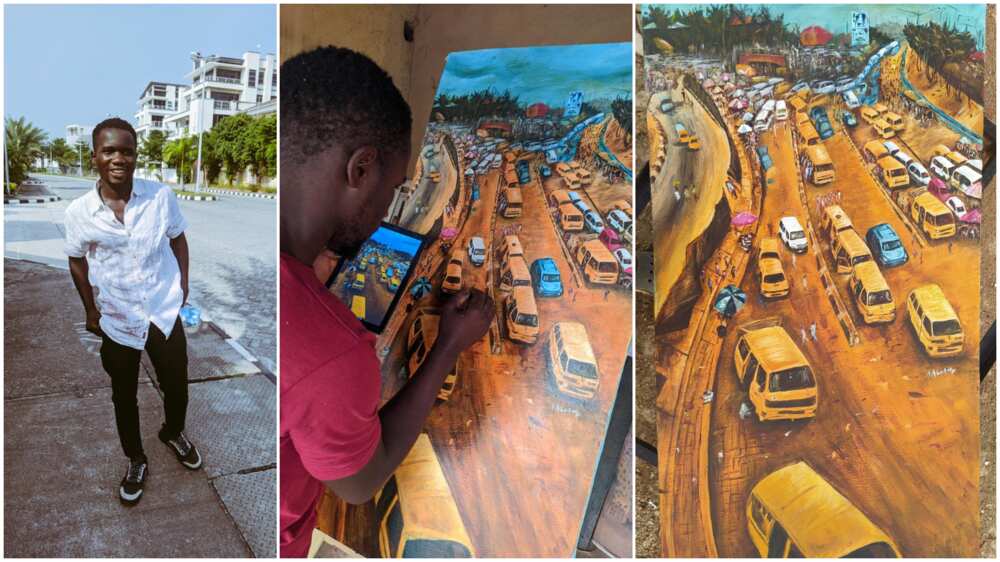 Check out how man painted Berger bus stop in Lagos (photos)
