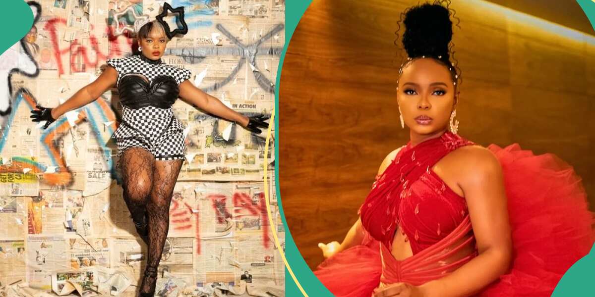 See lovely photos of Yemi Alade creative star-themed hairstyle and short outfit in viral clip