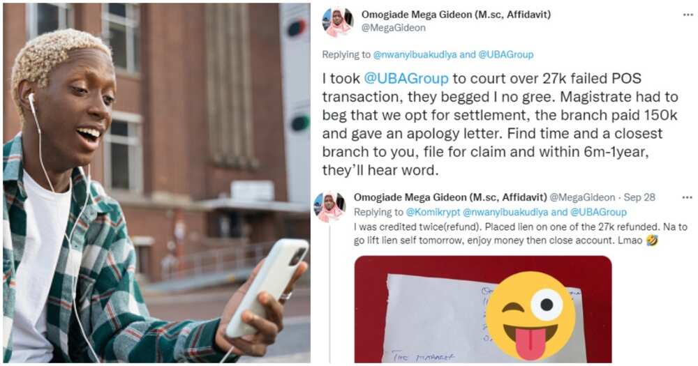 Man wins bank in court, Nigerian man wins N150k against bank in court, failed N27k POS transaction