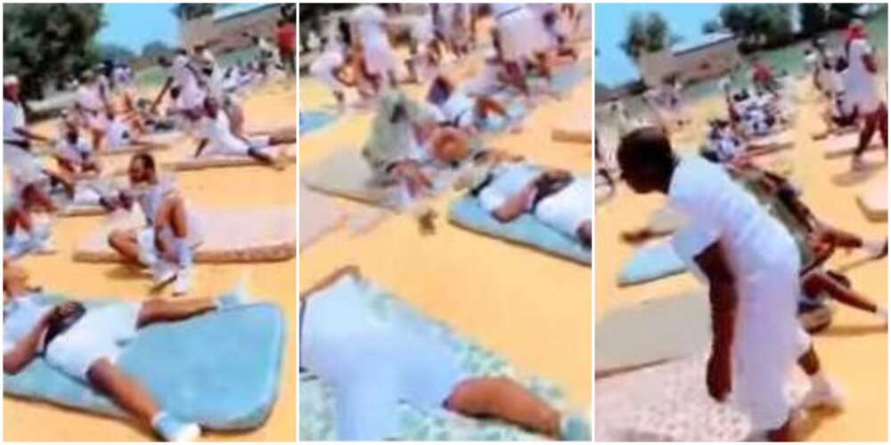 Video shows Kano state corps members sleeping under hot sun for skipping parade