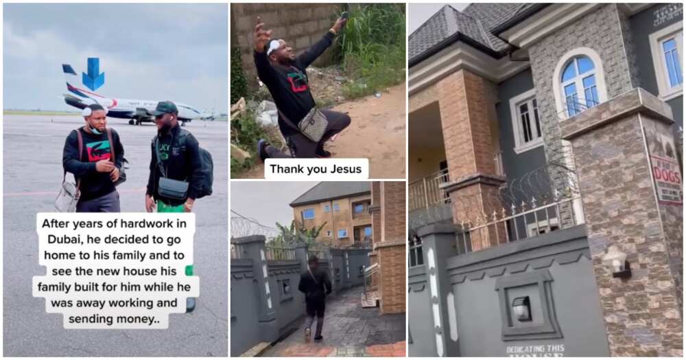 Nigerians in diaspora, Dubai returnee, mansion, man returns to Nigeria to see mansion, family, cash