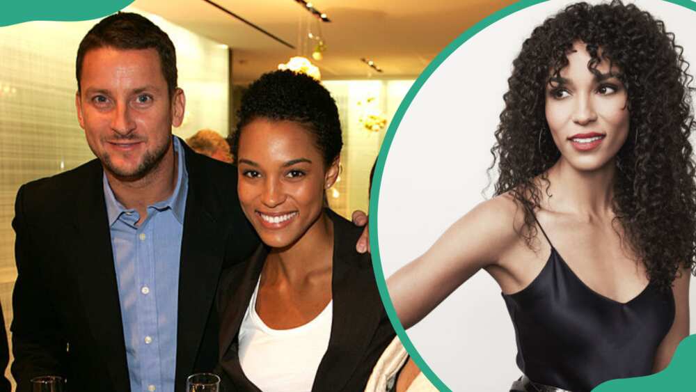 Mike McGlafin and Brooklyn Sudano at The Wedding Book Party in Beverly Hills (L). Sudano at NBCUniversal Portrait Studio (R)