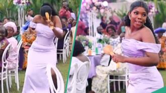 Bridesmaid rocks lovely purple outfit, gives hot dance steps, netizens wowed: "She's so decent"