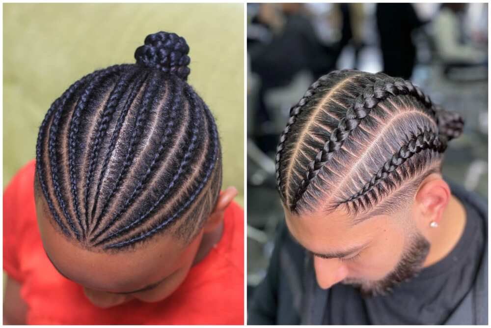 Cornrow braids for men with long hair