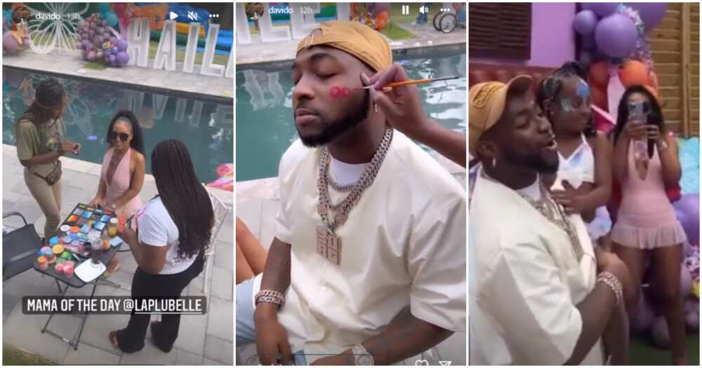 Davido at Hailey's 5th birthday party