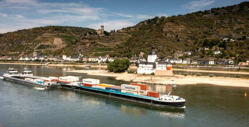 The freighter's breakdown came as water levels in the Rhine had dropped to critical points at several locations
