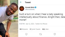 A lady who speaks finance intelligently is a turn on for me, singer Korede Bello says