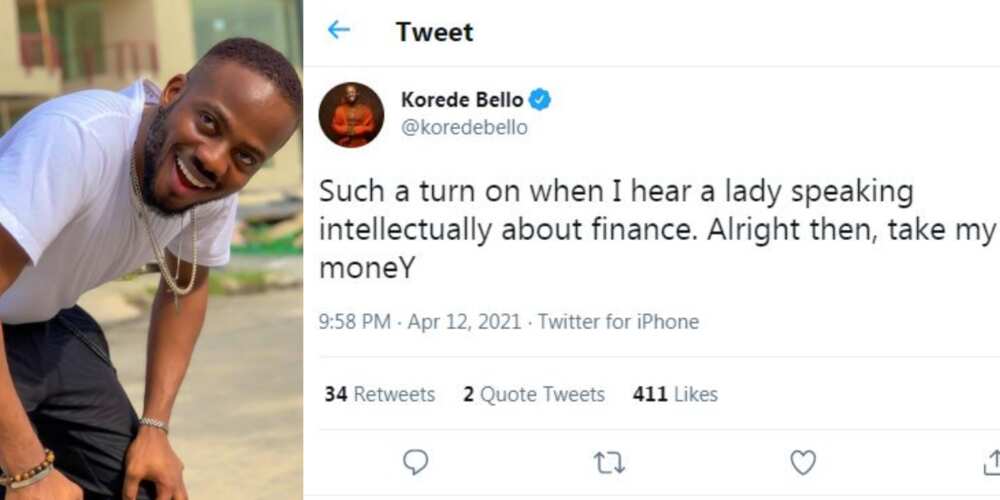 A Lady Who Speaks Finance Intelligently is a Turn on for Me, Singer Korede Bello Says