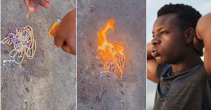 Man burns girlfriend's waist bead, normal, regain senses