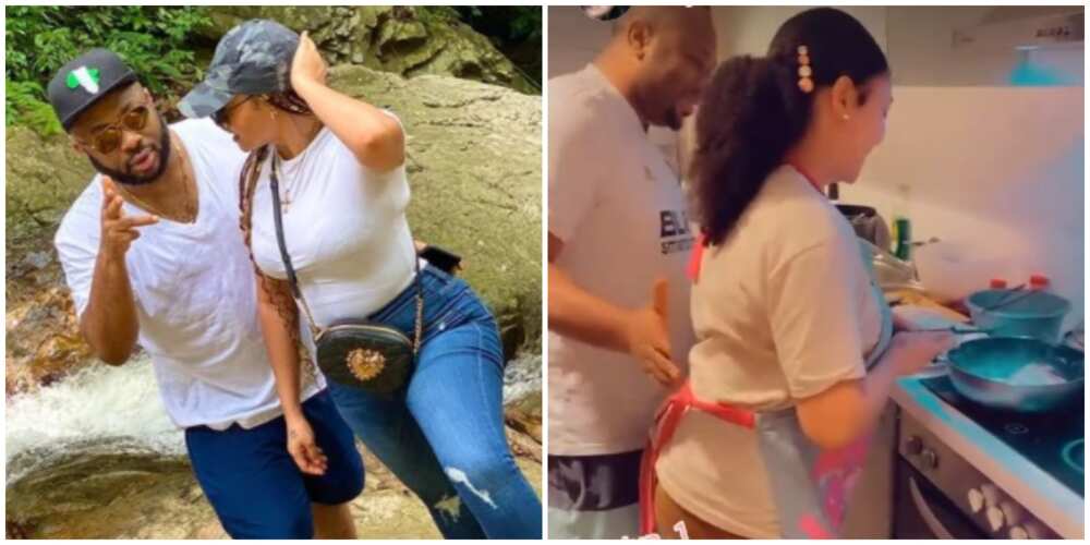 Marriages dey come with camera man? Nigerians react to Rosy Meurer's kitchen clip with Olakunle Churchill