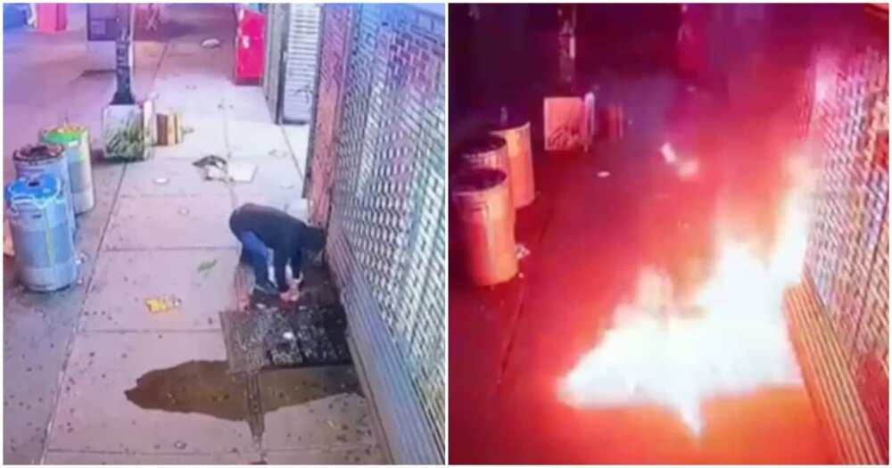 Man sets fire to restaurant.