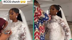 "God help me": Bride's wedding gown cut with scissors at RCCG church, video goes viral