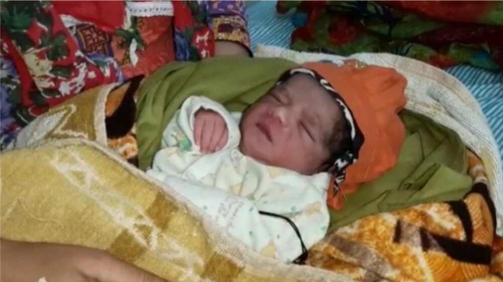 The picture of the baby swaddled in thick clothes. Photo source: Indian Today