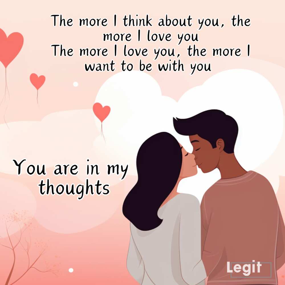 thinking about you love messages
