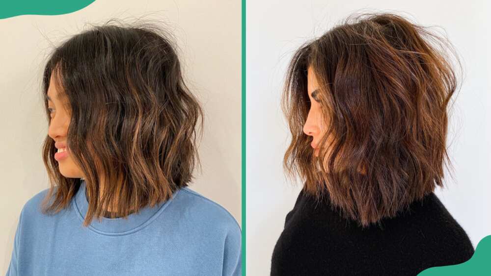 Textured lob haircuts