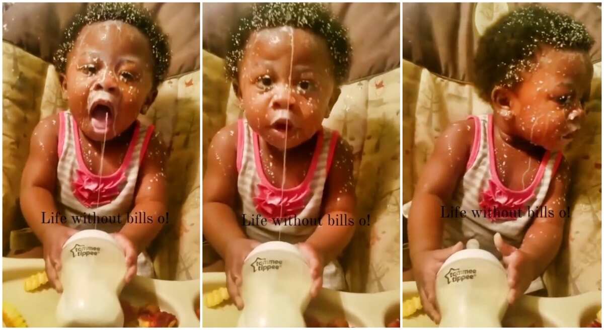 Video: See how this kid used milk to mess himself up, his action will amaze you