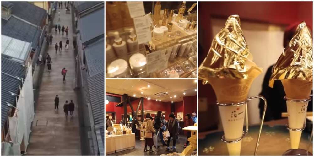 Reactions as man visits city of gold, consumes gold tea and ice cream and also washes face in it