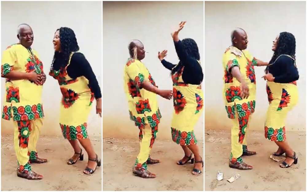 Nigerian mum seen dancing in front of her husband and showering him with cash