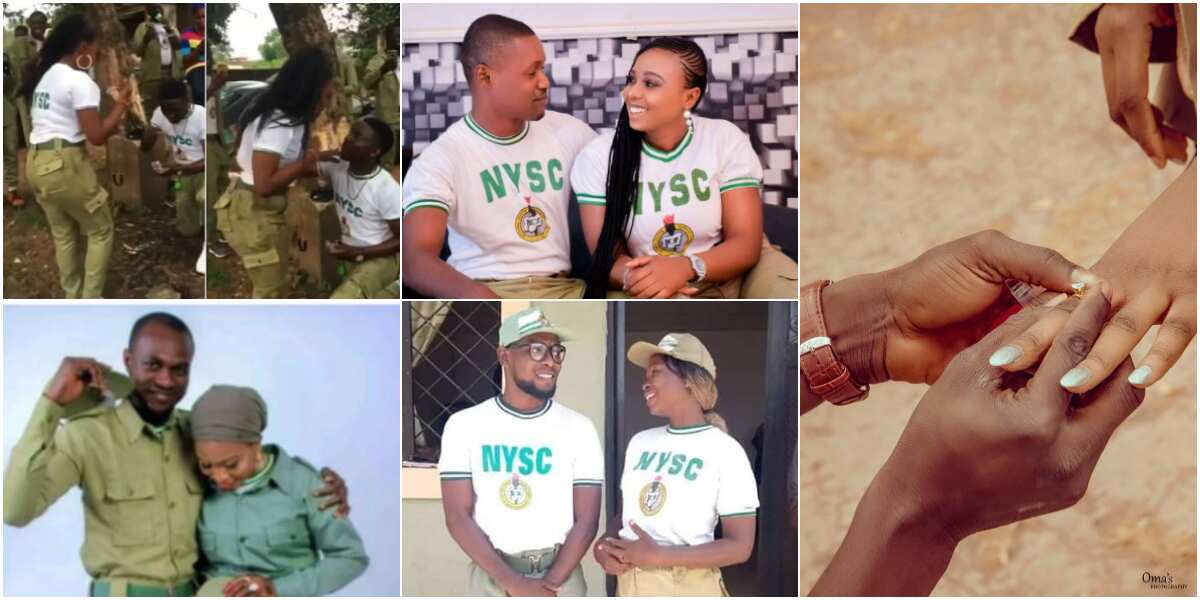 8 corps members who found love and got engaged during NYSC, their cute proposal photos still warming hearts