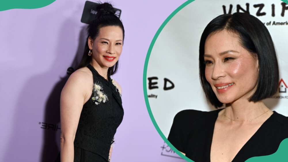 Lucy Liu at the "Presence" Premiere (L). The actress in the "Unzipped: An Autopsy Of American Inequality" New York screening (R)