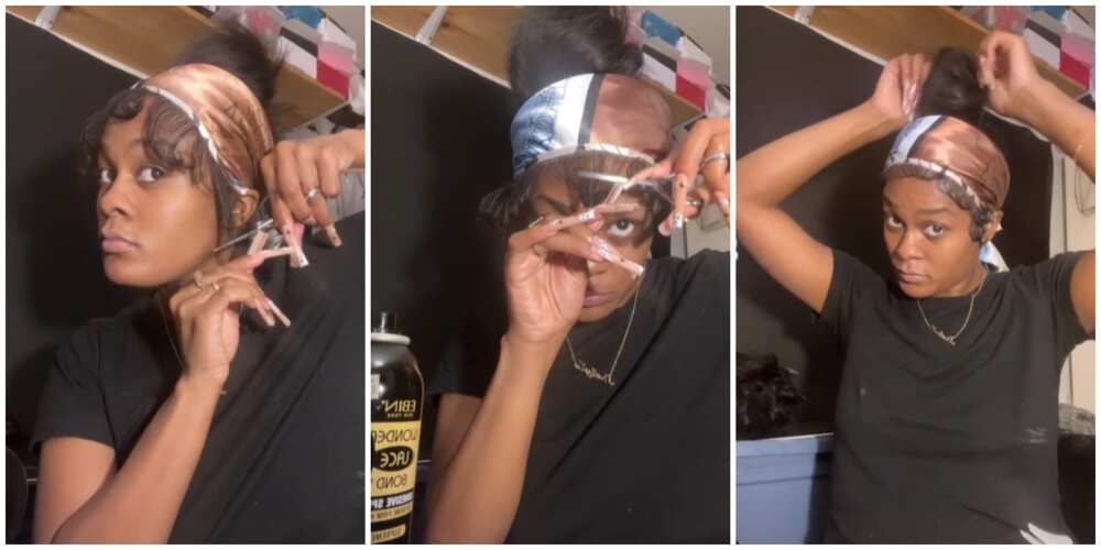 Quick Fashion Fix: Lady Creates Baby Hair Scarf in Trending Video, Peeps React Quick Fashion Fix: Lady Creates Baby Hair Scarf in Trending Video, Peeps React