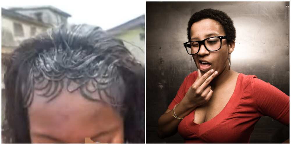 Photo of the hair and a stock model. Photo of the hair and a stock model.