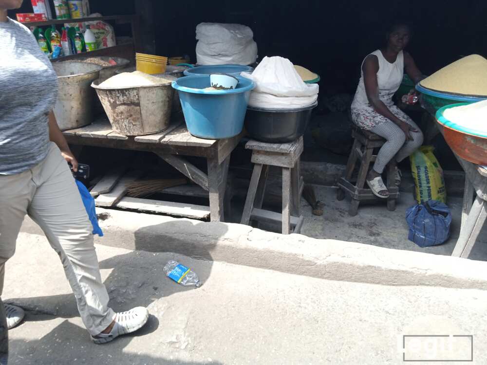 Despite the celebration at hand, some traders are seen sitting idle waiting for buyers. Photo credit: Esther Odili