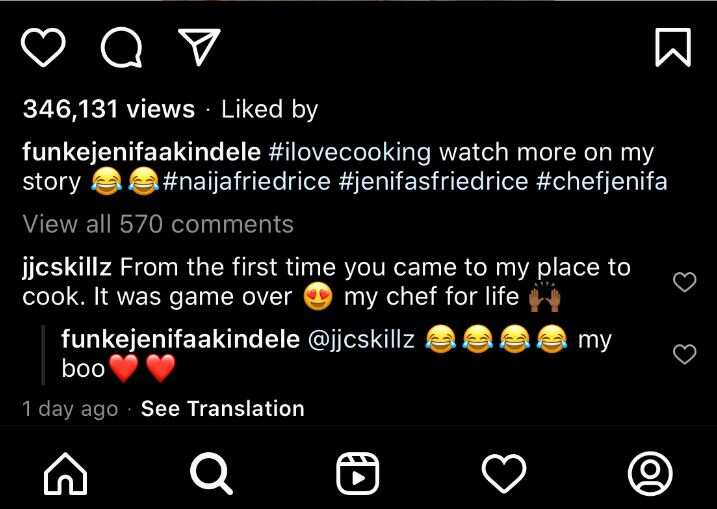 Funke Akindele Shows off Cooking Skills, Husband JJC Skillz Confirms She Won His Heart with Her Food