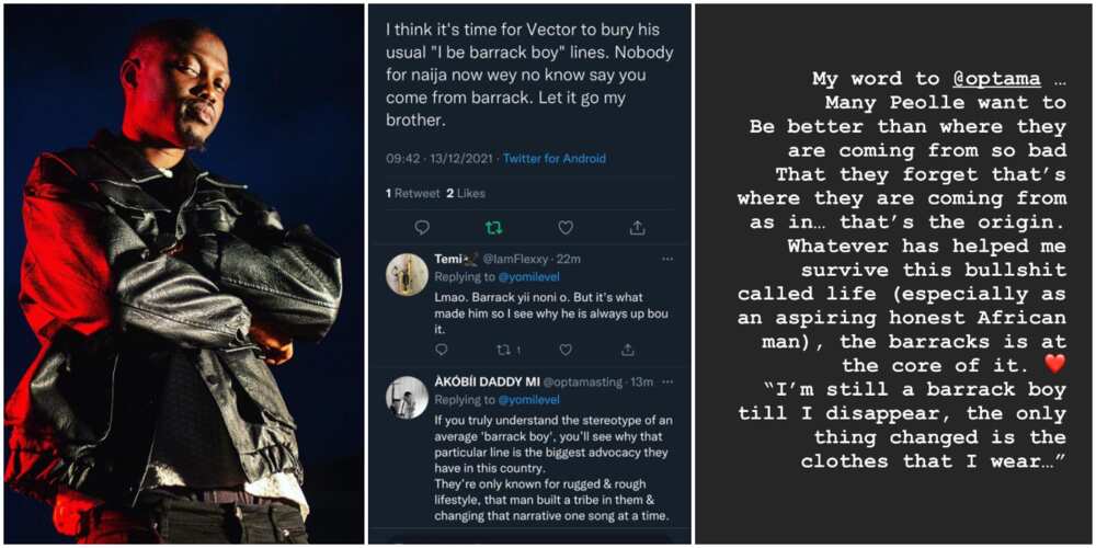Rapper Vector lampoons troll who accused him of 'milking' the barracks