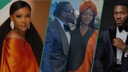 Osas Ighodaro's reaction as Deyemi Okanlawon tries to kiss her at Kunle Remi’s wedding trends