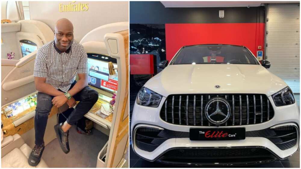 Cut Soap for me: Reactions as Nigerian Big Boy Mompha Shows off his new Mercedes Benz in Viral Photo