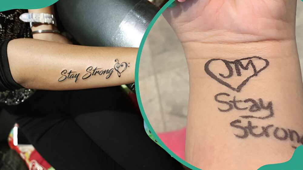 "Stay strong" quote tattoos