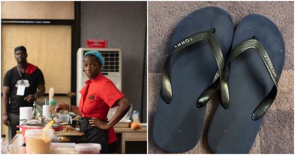Nigerian chef Hilda Baci and her slippers