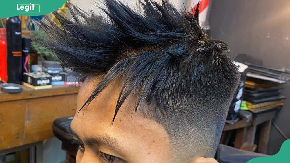 A spiky haircut