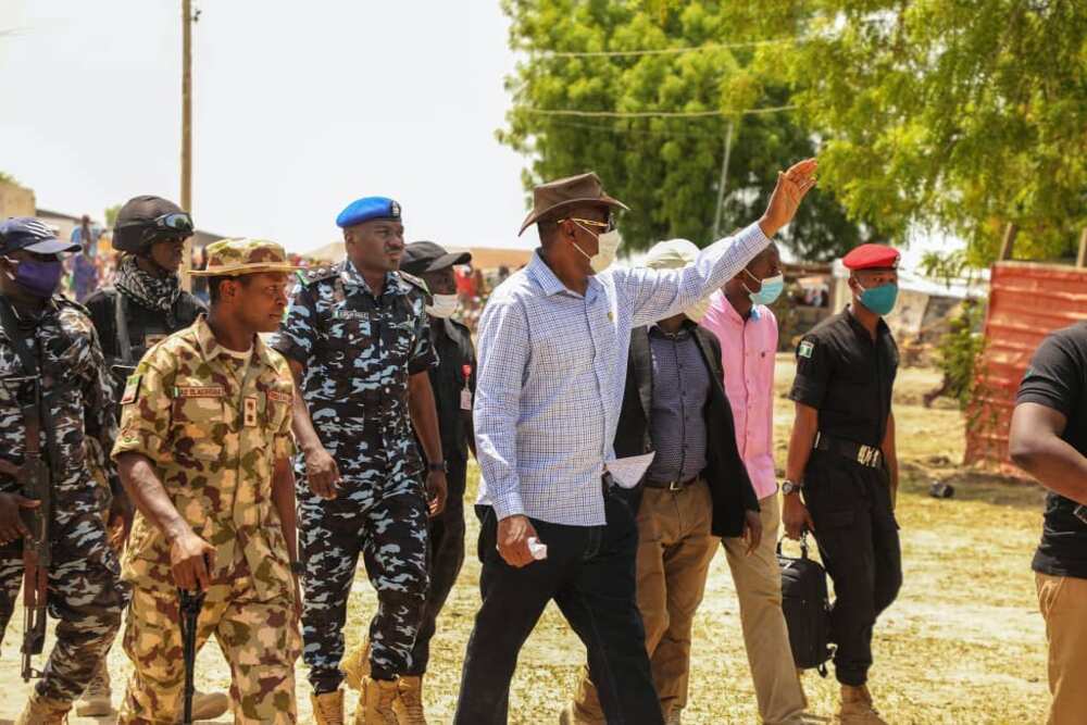 Zulum with soldiers