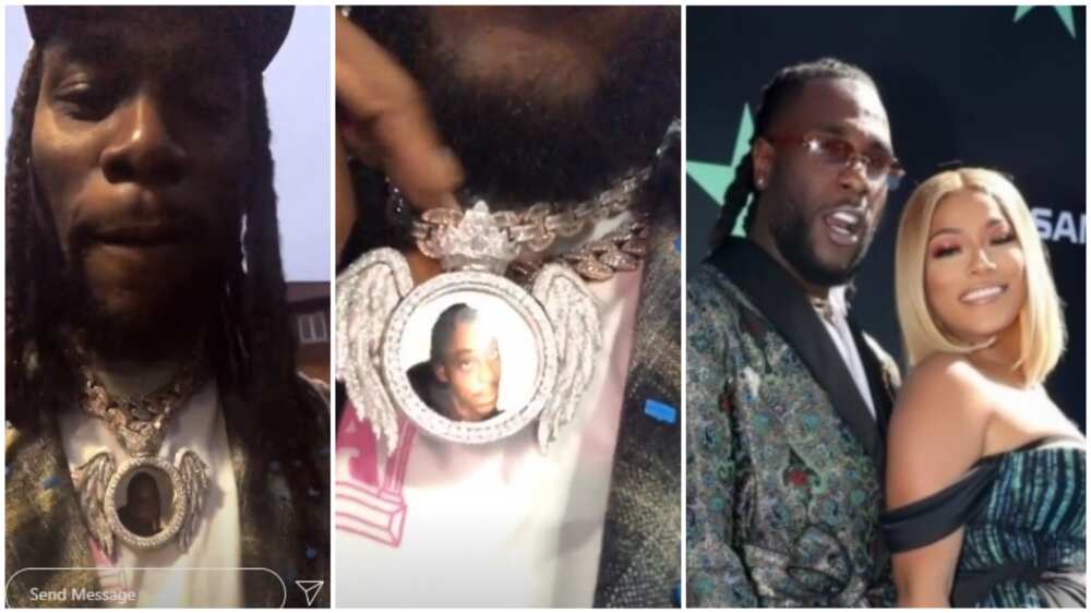 Burnaboy shows off the expensive necklace he got from girlfriend Stefflon Don