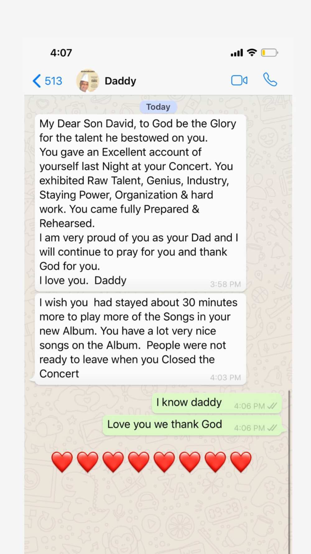 I'm very proud of you as your dad - Davido's father tells him following successful music show