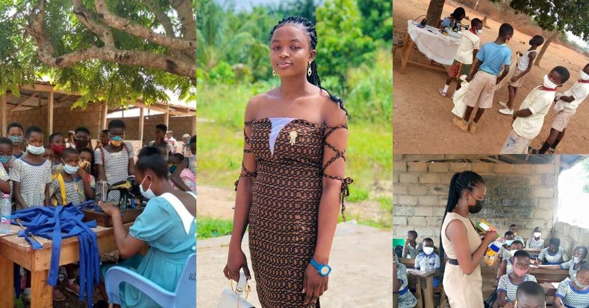 Heart of gold: Young lady posted to village as teacher sews new uniforms for her poor students