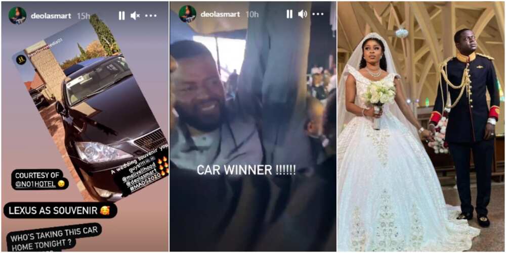 Moment celebrity jeweller Malivelihood and bride dash out Lexus car as souvenir on their wedding