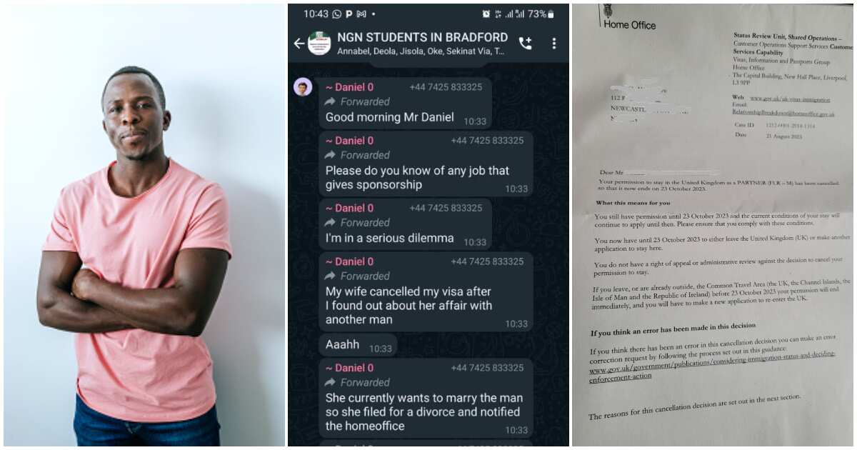 Nigerian man in UK faces deportation after his cheating wife cancelled his dependent visa