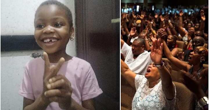 7-year-old girl talks, English, dumb, church service