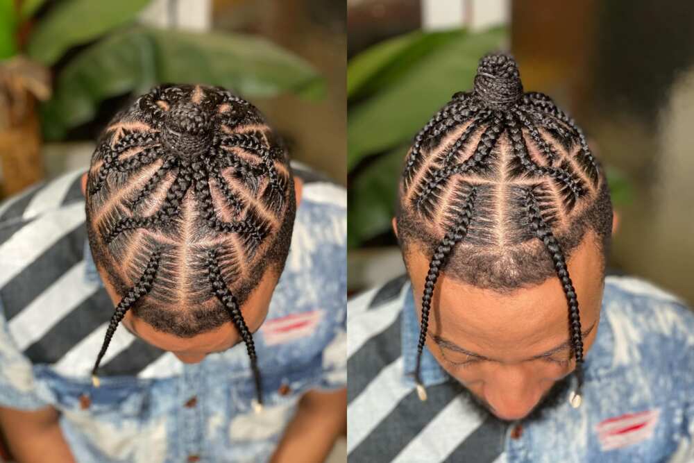 Cornrow Bun, Neat Bun Cornrow Braids Hairstyles.