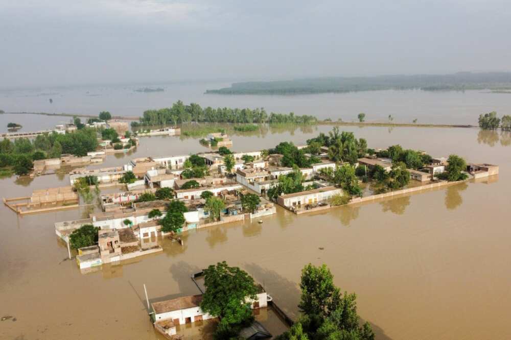 Three rivers in Chrasadda had burst their banks, flooding the town