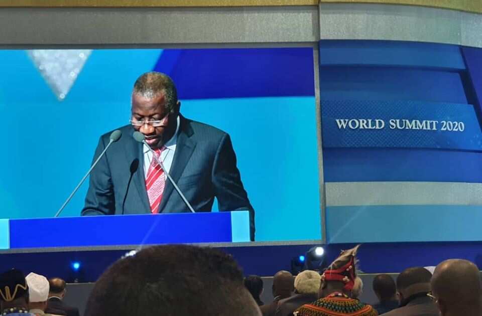 Goodluck Jonathan delivers speech at world summit in South Korea