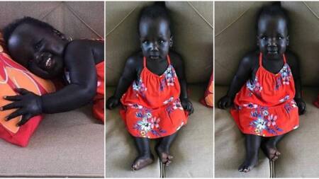 "Precious and beautiful": Little girl blessed with shinning black skin goes viral, photos trend on Facebook