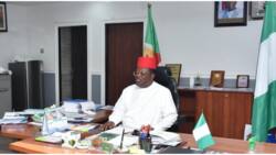 BREAKING: Tension as Abuja protesters lock minister Umahi in his office