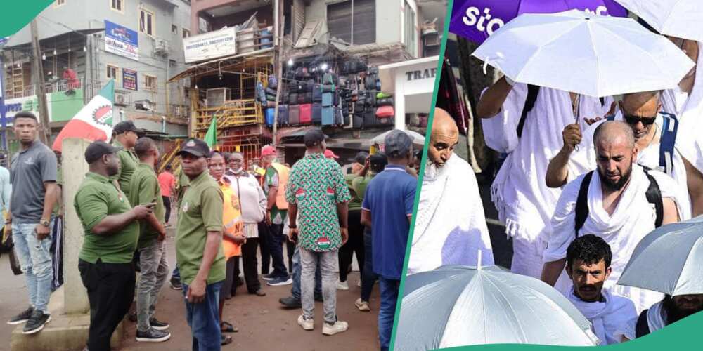 The NLC and TUC protest over the demand for an increase in new minimum wage have stopped over 60,000 Muslims from traveling to Saudi Arabia to perform their Hajj pilgrimages.