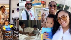 God saved your life: Olakunle Churchill shares adorable videos of his mum with her grandson, fans shade Tonto