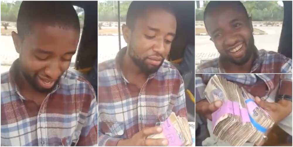 Nigerians react as young man is gifted N400k by stranger (video) Nigerians react as young man is gifted N400k by stranger (video)