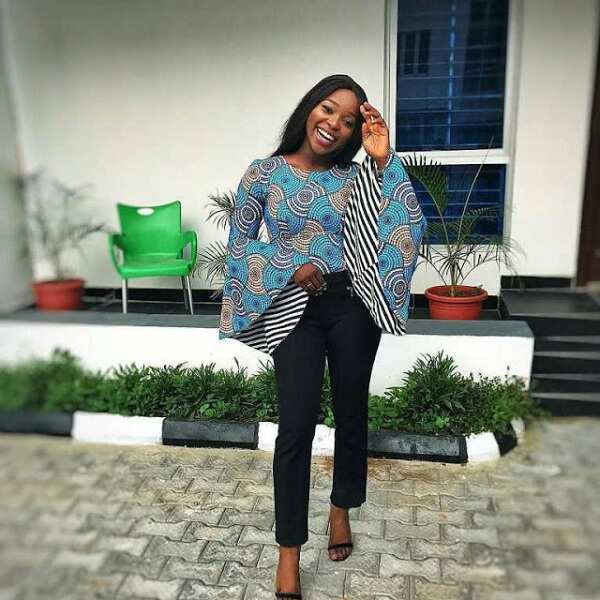 Ankara top with flared sleeves